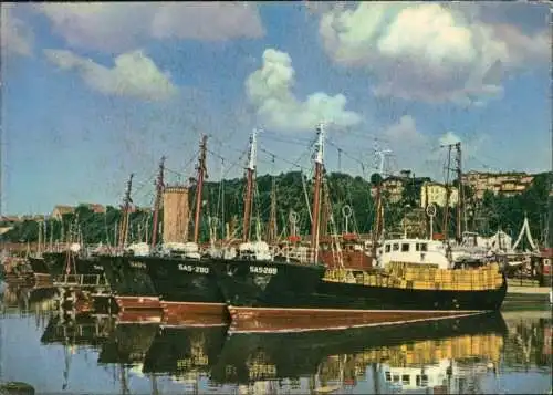 Ansichtskarte Sassnitz Saßnitz Hafen Fischerboote Schiffe 1963
