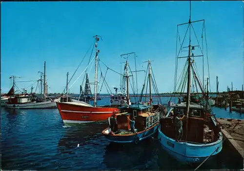 Ansichtskarte Heiligenhafen Hafen mit Fischerkutter 1974