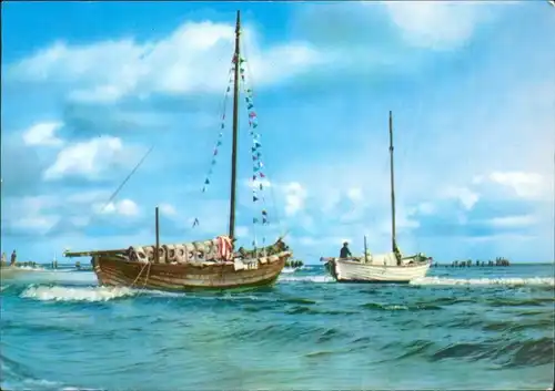 Ansichtskarte  Künstlerkarte: Fischerboote 1976