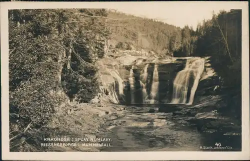 Postcard Harrachsdorf Harrachov Mumlavský vodopád/Der Mummelfall 1926