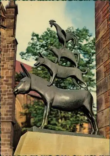 Ansichtskarte Bremen Bremer Stadtmusikanten Denkmal am Rathaus 1978