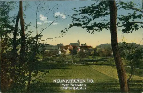 Ansichtskarte Neunkirchen i. Odenwald-Modautal Partie an der Stadt 1908