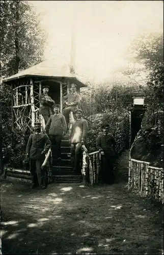 Foto  Soldaten im Lager - Vogesen Vosges 1915 Privatfoto 