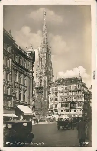 Ansichtskarte Wien Autos I. Stock am Eisenplatz 1929 