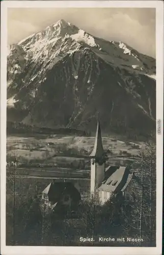 Ansichtskarte Spiez Kirche mit Niesen 1931 