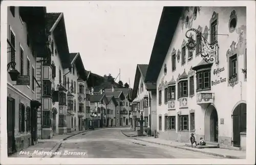 Ansichtskarte Matrei am Brenner Straßenpartie 1938 