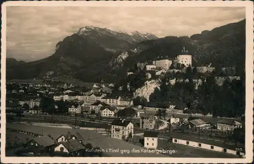 Ansichtskarte Kufstein Bahnhof mit Stadt 1936 