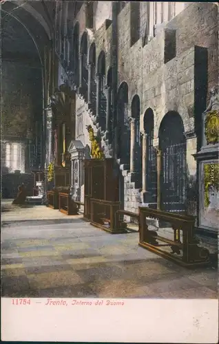 Cartoline Trient Trento Interno del Duomo/Innenansicht Dom 1912 