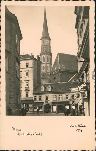 Ansichtskarte Wien Partie an der Michaelerkirche - Geschäft 1929 