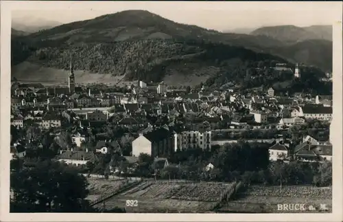 Ansichtskarte Bruck an der Mur Blick auf die auf die Stadt 1929 