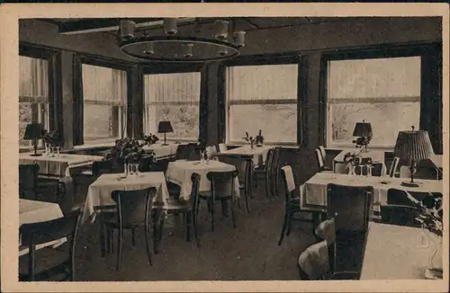 Ansichtskarte Kelbra (Kyffhäuser) Gastraum - Hotel Burghof 1940 