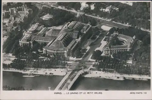 CPA Paris Luftbild le Grand et le petit Palais 1929 