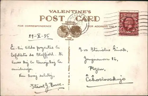 Postcard Sheffield Partie in der High Street 1935 