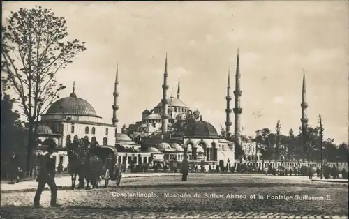 Istanbul  | Constantinople Pferdegespann, Straße Moschee Sultan Ahmed 1922