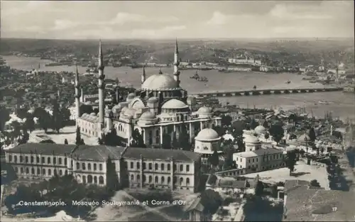 Istanbul Konstantinopel | Constantinople   Mosche Sulaymanie Corne d Or 1922