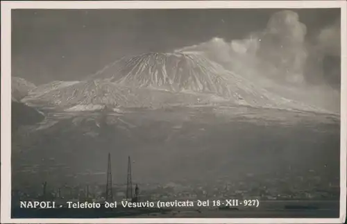 Cartoline Neapel Napoli Blick über die Stadt zum Vesuv 1928 