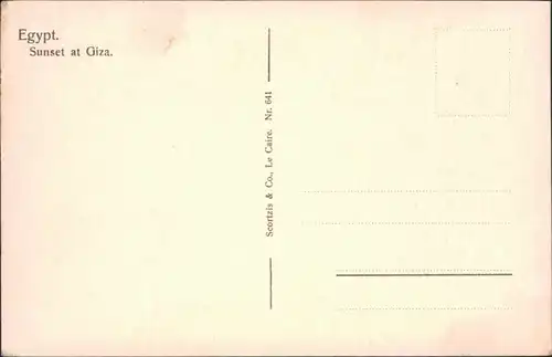 Postcard Giseh Gizeh الجيزة Kamel Sunset at Gizeh 1932 