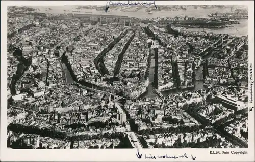 Postkaart Amsterdam Amsterdam Luftbild Zentrum 1932 