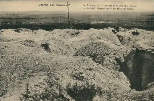 CPA Reims Reims Bunker Chemin des Dames Le plateau Californie 1916 