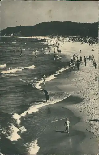 Postcard Misdroy Międzyzdroje Strandpartie 1957 