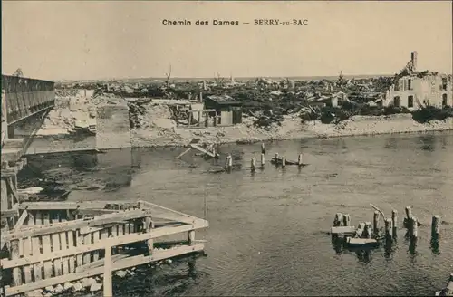 CPA Berry-au-Bac Chemin des Dames - 1. WK - zerstörte Stadt 1916 