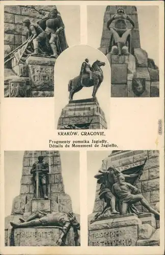 Postcard Krakau Kraków Ausschnitte des Jagelonien Denkmals 1937 