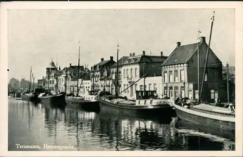 Postkaart Terneuzen Partie an der Herrengracht 1940 