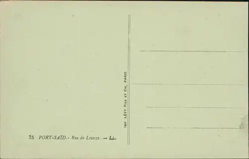 Port Said بورسعيد (Būr Saʻīd) Lesseps Street 1913 