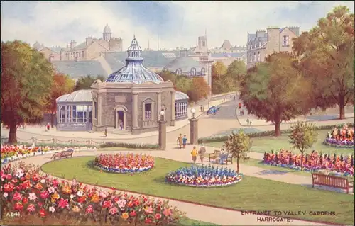 Postcard Harrogate Entrance to Valley Gardens 1913 