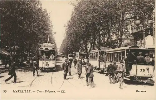 CPA Marseille Cours Belzunce - Straßenbahn 1913 