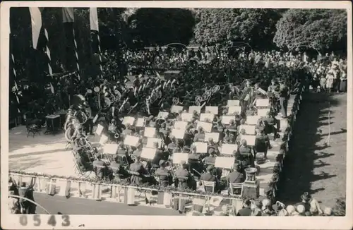 Postcard Bad Podiebrad Poděbrady Militärorchester im Park 1930 