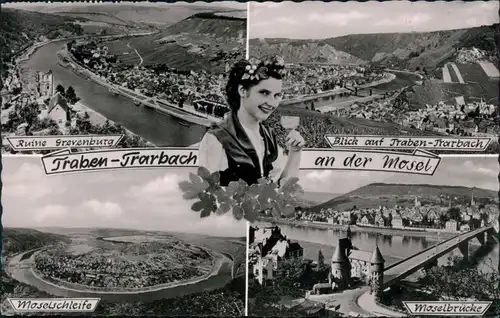 Ansichtskarte Traben-Trarbach 4 Bild: Stadt ansichten - Weinkönigin 1956 