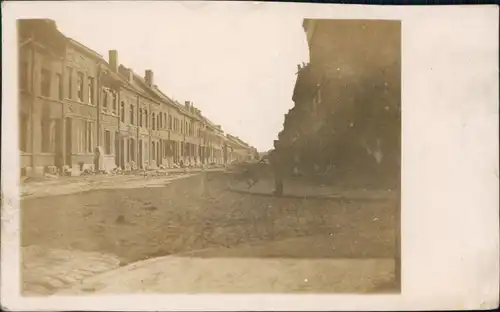 Ansichtskarte  zerstörte Straße - WK 1 Privatfoto Ak Belgien 1917 