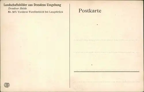 Dresdner Heide-Dresden Dresdner Heide - Vorderer Forellenteich 1914 