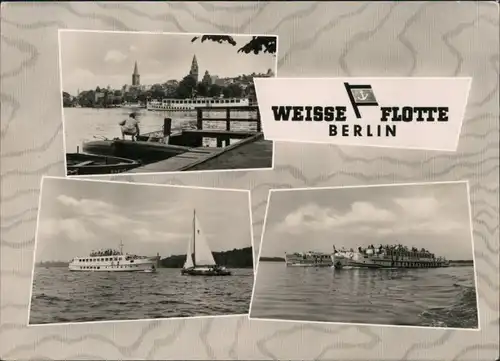 Berlin Weiße Flotte Berlin - Fahrgastschiffe am Luisenhain, Müggelsee 1963