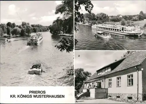 Ansichtskarte Prieros-Heidesee Fahrgastschiff, Anlegestelle, Kulturhaus 1982