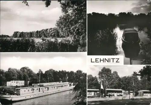 Ansichtskarte Lehnitz-Oranienburg See, Bungalows, Fahrgastschiff 1986