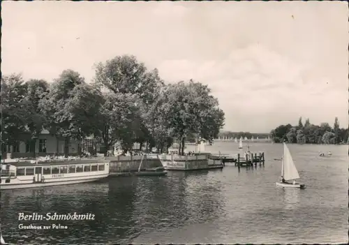 Berlin Bootsanlege Weiße Flotte Berlin "Freiheit", Gaststätte zur Palme 1959