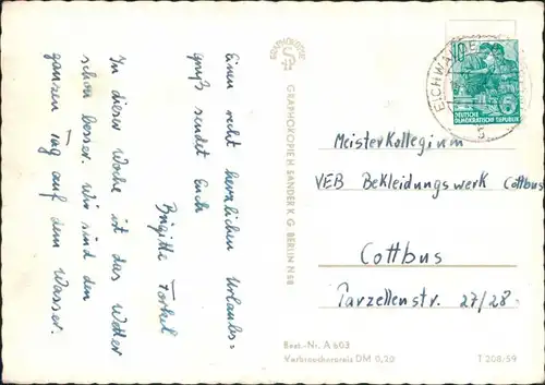 Berlin Bootsanlege Weiße Flotte Berlin "Freiheit", Gaststätte zur Palme 1959