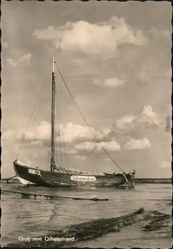 Mecklenburg Vorpommern Gruß vom Ostseestrand, Segelboot "Silbermöwe" 1964