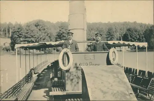 Ansichtskarte Wannsee-Berlin Auf dem Dampfer - Kapitän Wannsee 1913 