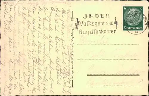 Ansichtskarte Magdeburg Schauffelraddampfer cor dem Dom 1936 