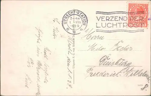 Postkaart Utrecht Utrecht Straßenpartie - Vradenburg 1929 