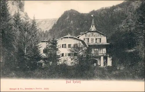 Cartoline Seis am Schlern Siusi allo Sciliar Blick auf das Gasthaus 1907