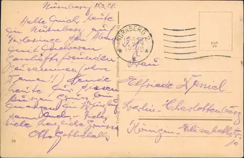 Ansichtskarte Nürnberg Partie an der Carlsbrücke 1928 