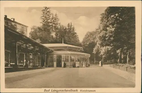 Ansichtskarte Bad Schwalbach Langenschwalbach Partie am Weinbrunnen 1922 