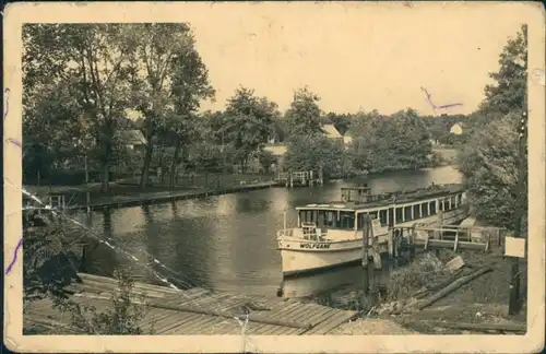 Ansichtskarte Prieros-Heidesee Ausflugschiff Wolfgang Anlegestelle 1955 