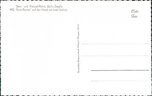Berlin Berliner Fahrgastschiff MS "Ernst Reuter" auf der Havel 1965