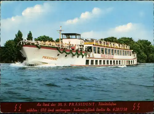 Ansichtskarte Berlin Fahrgastschiff MS "Präsident" 1969