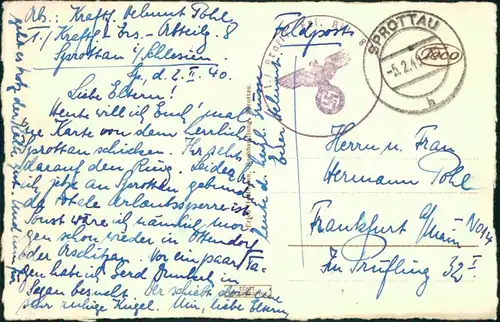 Postcard Sprottau Szprotawa Rathaus 1940